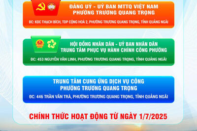 Về việc công khai các trụ sở làm việc của Đảng ủy, HĐND, UBND  và các đơn vị trực thuộc phường Trương Quang Trọng